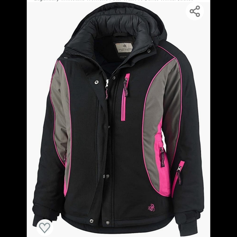 Womens Warm Winter Jacket. XL. Black, Pink, Grey